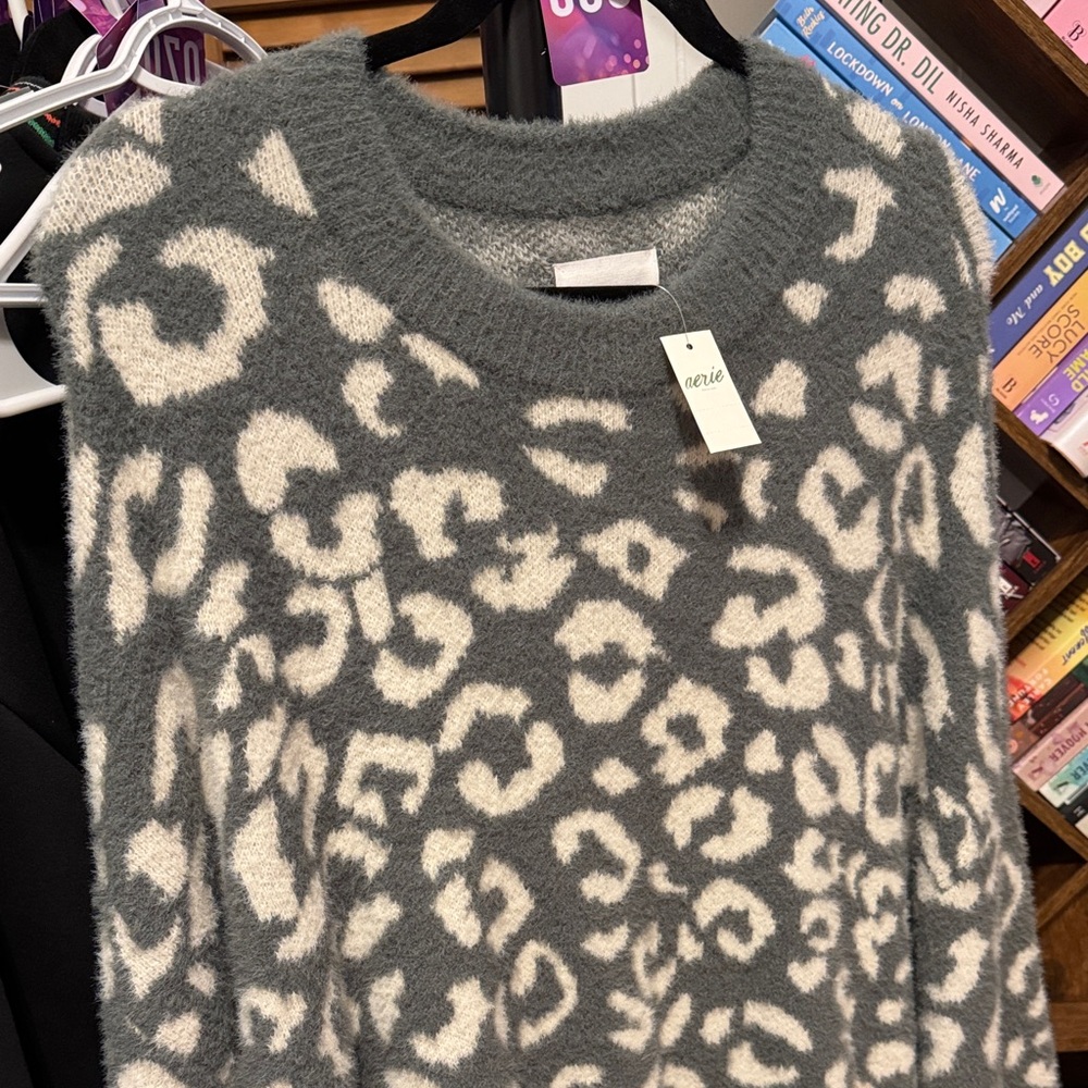 Aerie Leopard Sweater With Side Slits